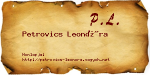 Petrovics Leonóra névjegykártya